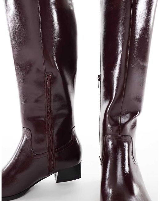 London Rebel Asos Brown Knee High Boots Excellent Prices London