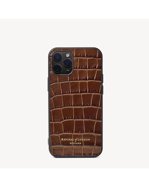 Aspinal Of London Finest Quality Full Grain Leather Crocodile Print