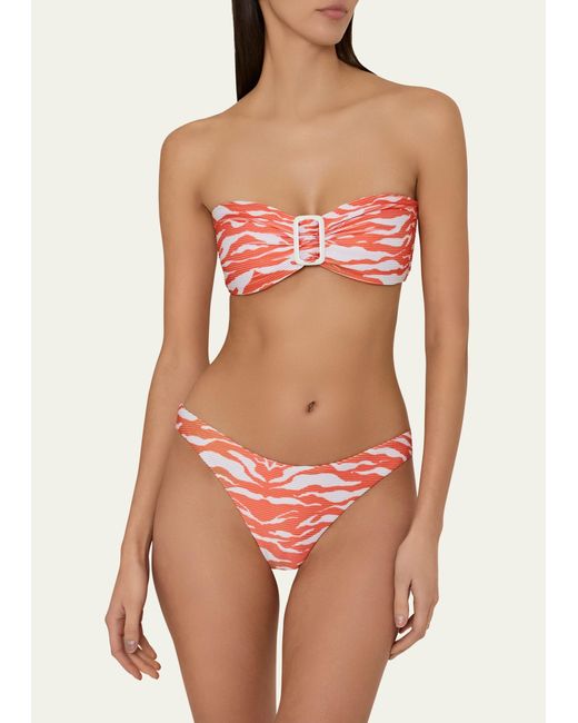 Milly Cabana Margot Wild Stripes Bikini Bottoms In Pink Lyst