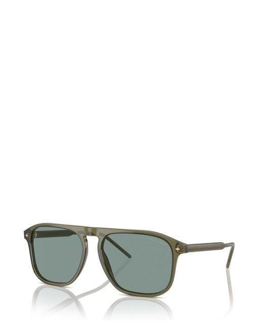 Giorgio Armani Square Frame Sunglasses In Green For Men Lyst Uk