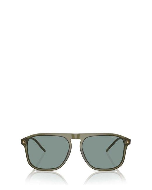 Giorgio Armani Square Frame Sunglasses In Green For Men Lyst Uk