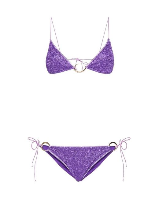 Os Ree Lumiere O Kini Lame Bikini In Violet Purple Save Lyst Uk