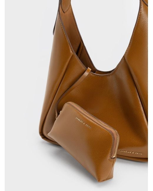 Charles Keith Buzz Hobo Bag In Brown Lyst