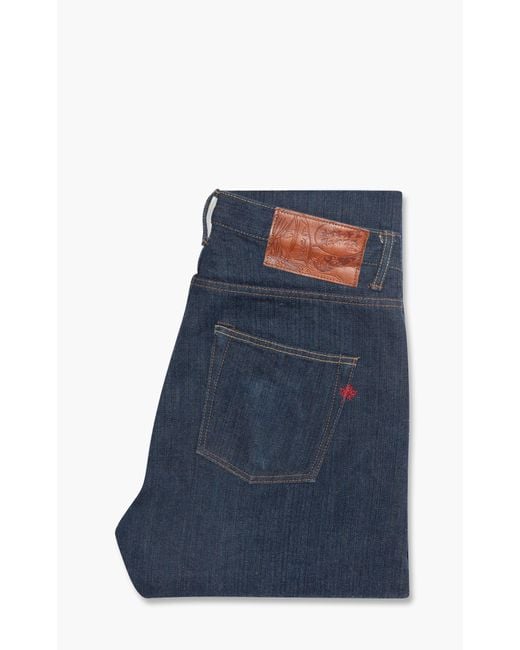 Naked Famous Denim Easy Guy Mij Tennen Ai Natural Indigo Slub