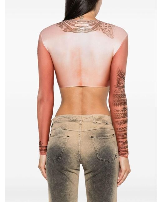 Jean Paul Gaultier The Nude Body Tattoo Top Women Nude In Polyamide In