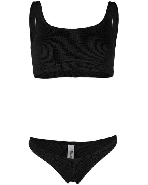 Reina Olga Ginny Boobs Seersucker Bikini Set In Black Lyst Canada