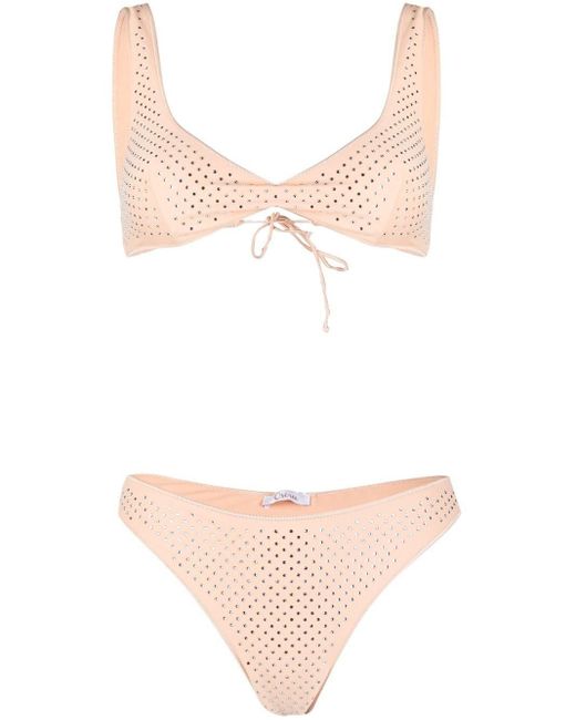 Oséree Crystal embellished Bikini in Natural Lyst UK