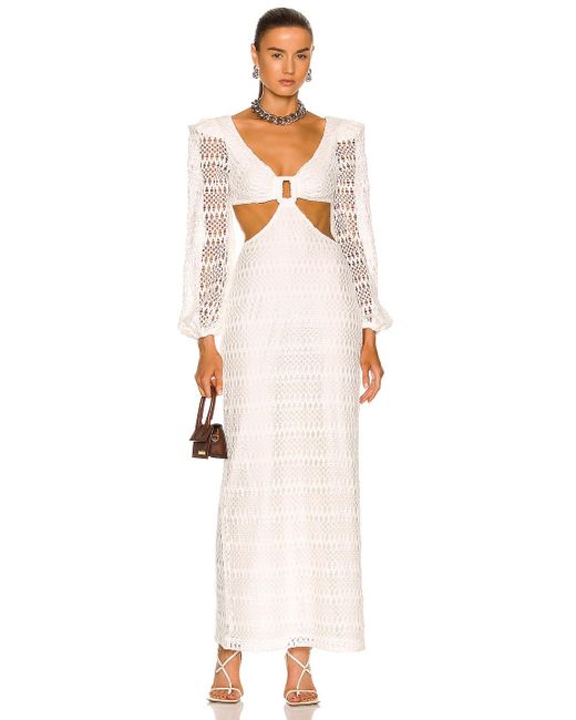 Patbo Synthetic Crochet Cut Out Maxi Dress In White Lyst