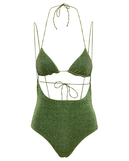 Oséree lumiere Kini Maillot Swimsuit With Cut out Detail In Lurex