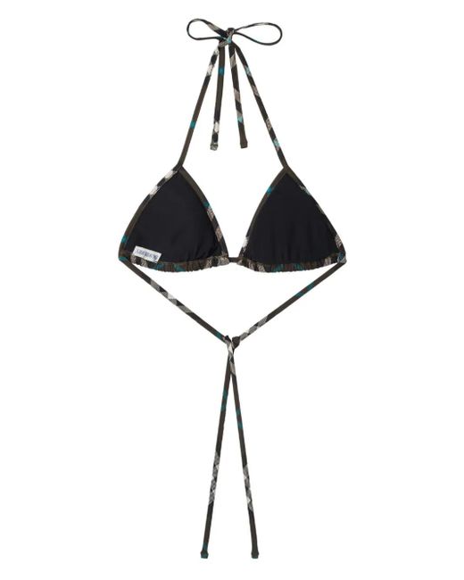 Burberry Reggiseno Bikini Check In Green Lyst