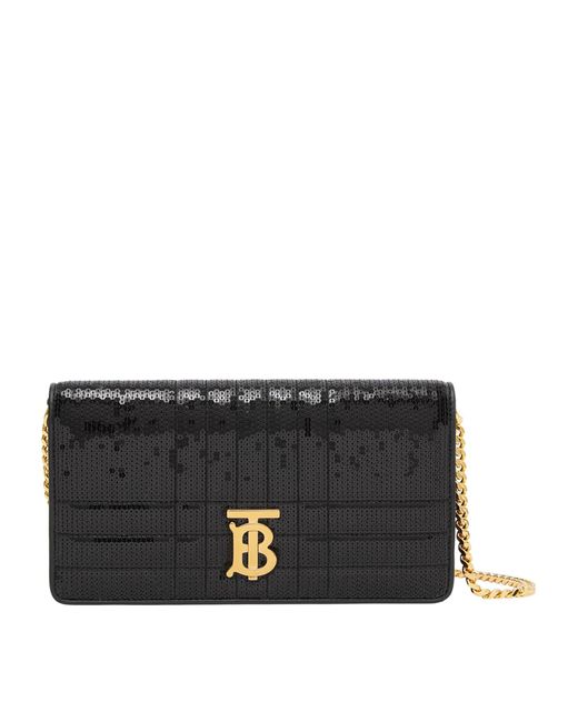 Burberry Sequinned Lola Chain Wallet In Black Lyst