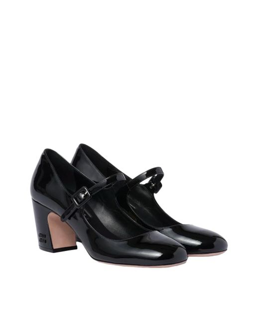 Miu Miu Patent Leather Pumps In Black Lyst