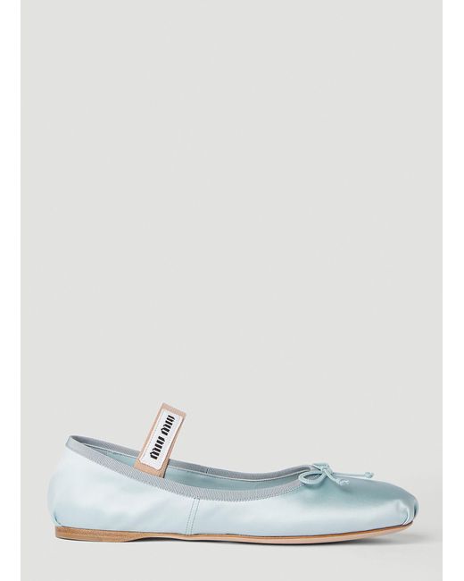 Miu Miu Ballerina Flats In White Lyst