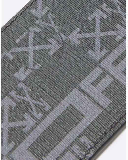 Off White C O Virgil Abloh Monogram Simple Card Holder In Grey For Men