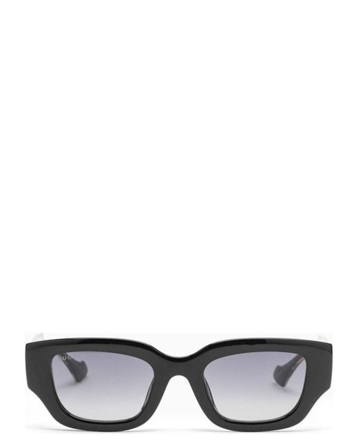 Gucci Rectangular Sunglasses In Black Lyst Uk