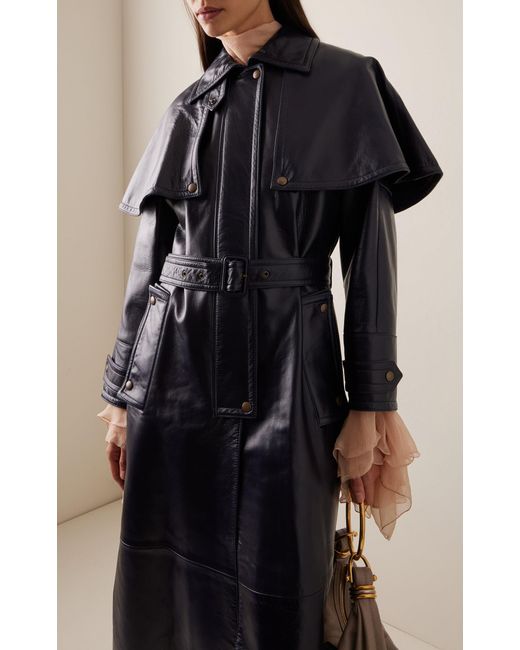 Leather Chloe Trench Coat Chloe Ruffle Belted Classic Nappa