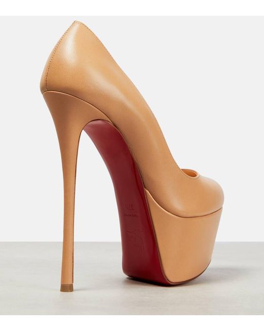 Christian Louboutin Dolly Alta 160 Leather Platform Pumps In Natural Lyst