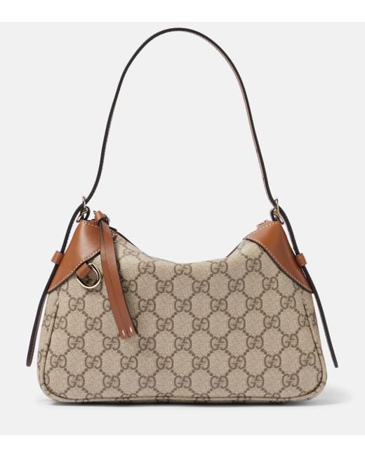 Gucci GG Canvas Small Shoulder Bag In Brown Lyst UK