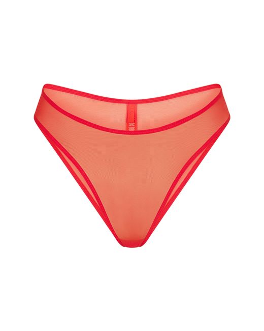 Skims Ultrafine Mesh Bikini Briefs In Red Lyst