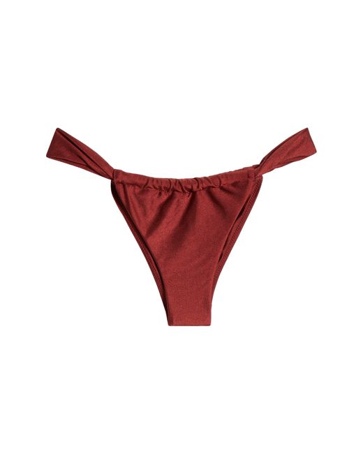 Kulani Kinis Ruched Thong Bikini Bottoms In Brown Lyst