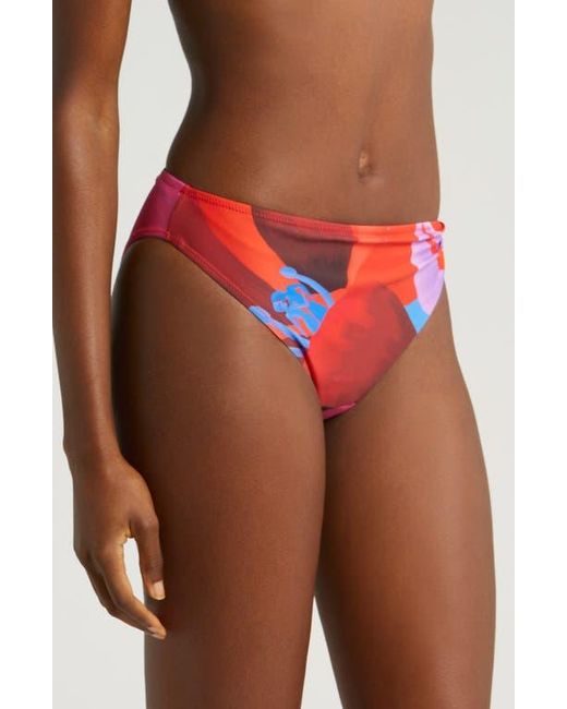 Farm Rio Watercolor Floral Bikini Bottoms In Red Lyst