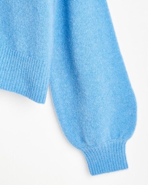 Oliver Bonas Fluffy Stitch Knitted Cardigan In Blue Lyst