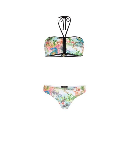 Roberto Cavalli Botanical Print Bikini In White Lyst