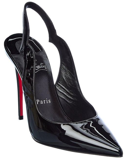 Christian Louboutin Leather Hot Chick Sling 100 Patent Slingback Pump