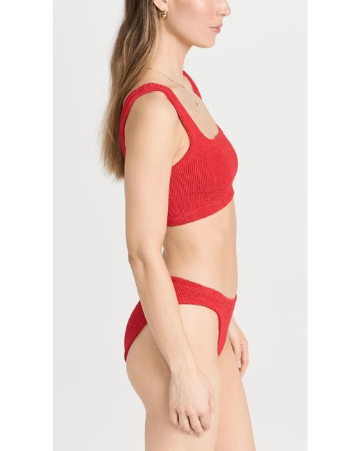 Hunza G Coverage Xandra Bikini Set In Red Lyst