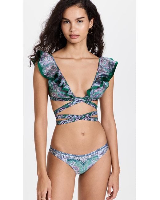 Zimmermann Synthetic Anneke Wrap Ruffle Bikini Set Lyst Canada