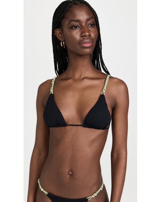 Vix Synthetic Kanti Tri Parallel Bikini Top In Black Lyst