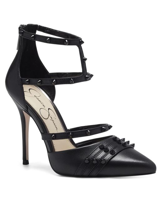 Jessica Simpson Leather Studded Pumps In Black Lyst