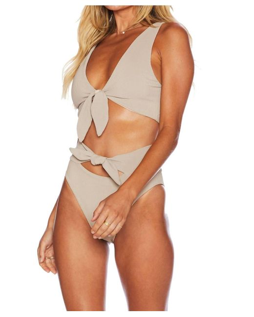 Beach Riot Dallas Bikini Top In Tan In White Lyst