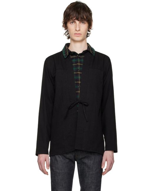 Naked Famous Nakedfamous Denim Ssense Exclusive Kimono Shirt In Black