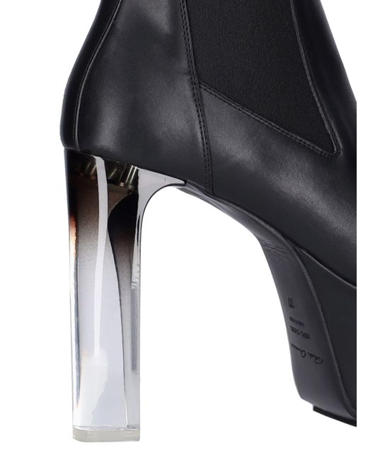 Rick Owens Mm Clear Heel Platform Boots In Black Lyst Uk