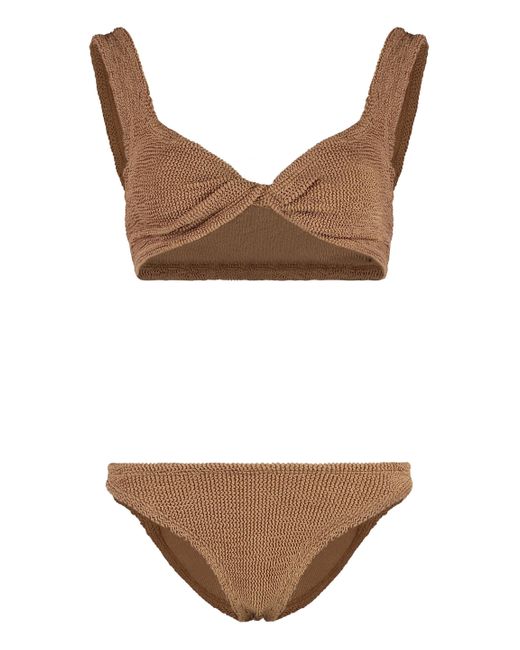 Hunza G Juno Plain Color Bikini In Brown Lyst