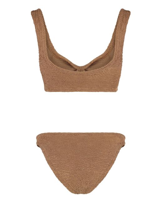 Hunza G Juno Plain Color Bikini In Brown Lyst