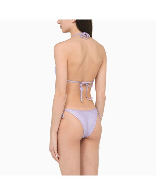 The Attico Lilac Triangle Spread Bikini In Pink Lyst