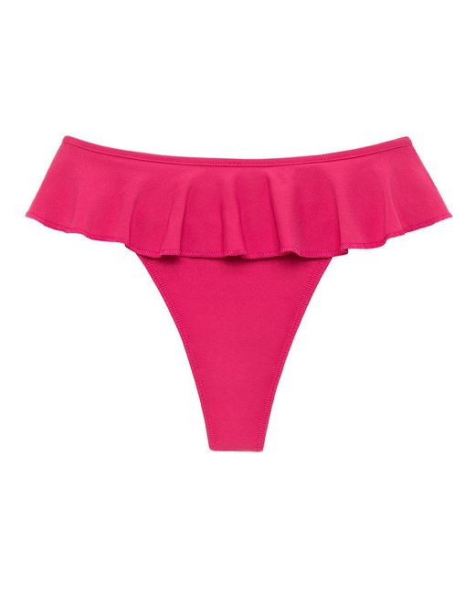 Montce Raspberry Tamarindo Ruffle Bikini Bottom In Pink Lyst