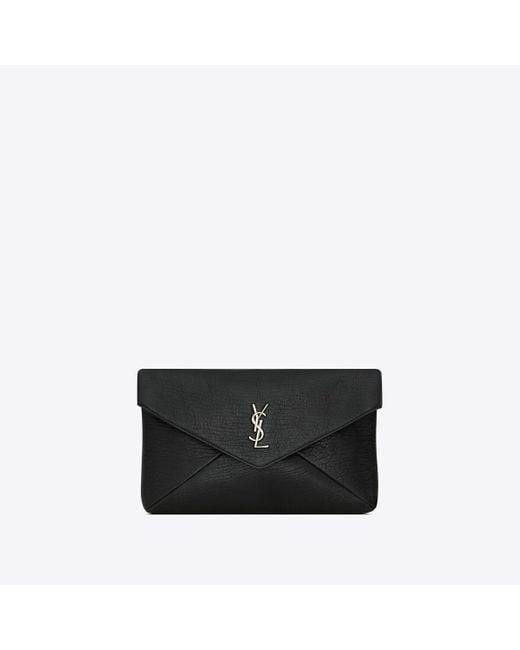 Saint Laurent Cassandre Large Envelope Pouch In Black For Men Lyst Uk