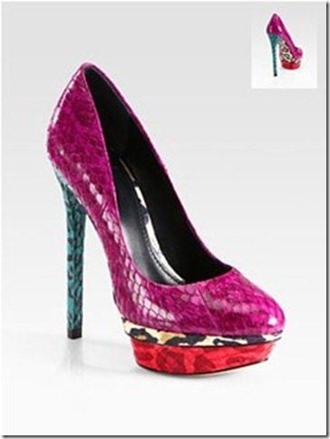 Wild Wednesday: snakeskin colorblock shoes