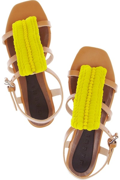Marni Paillette-Embellished Leather Sandals