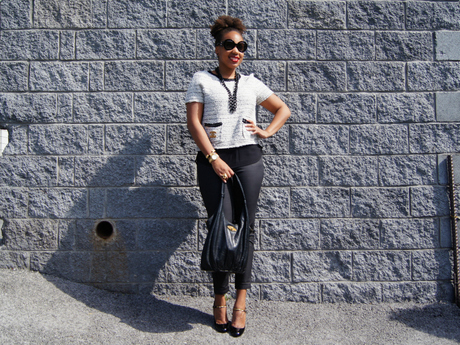 Closet Confection: Chain Trim Knit Tee + Wax Coated Jeans