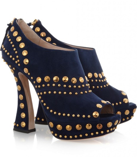 Shoe of the moment: studded suede ankle booties by Miu Miu