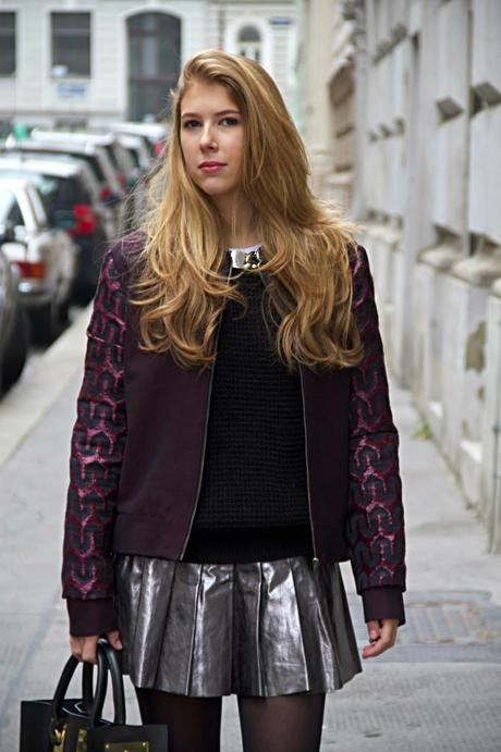 Burgundy Raffia Jacket