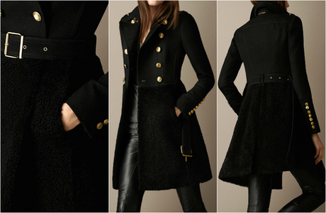 Just One Thing: Burberry Brit Shearling Skirt Fitted Coat