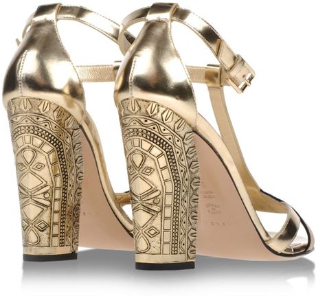 Casadei Sandals in Gold | Lyst