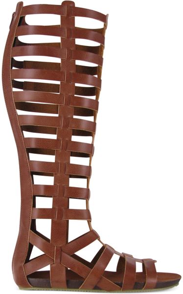 Mia Glitterati Tall Gladiator Sandals in Brown (Cognac) | Lyst