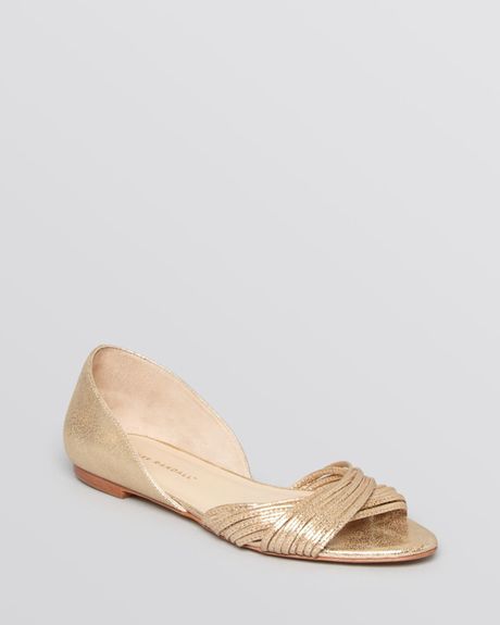 ... Randall Flat D'Orsay Sandals - Lita in Gold (Pale Gold) | Lyst