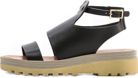 black ankle strap flat sandals